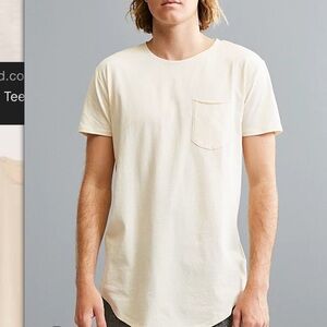 Mens large From Urban Outfitters Cream/Peach color Scoop T-Shirt large